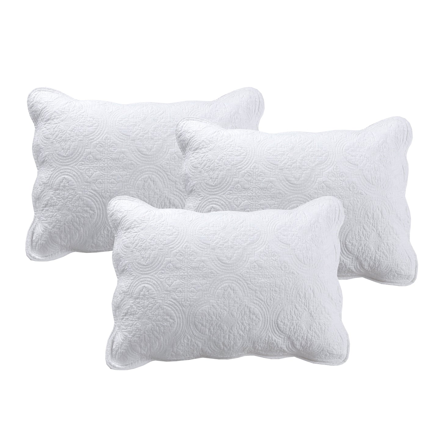 Serenity White Reversible Quilt Set