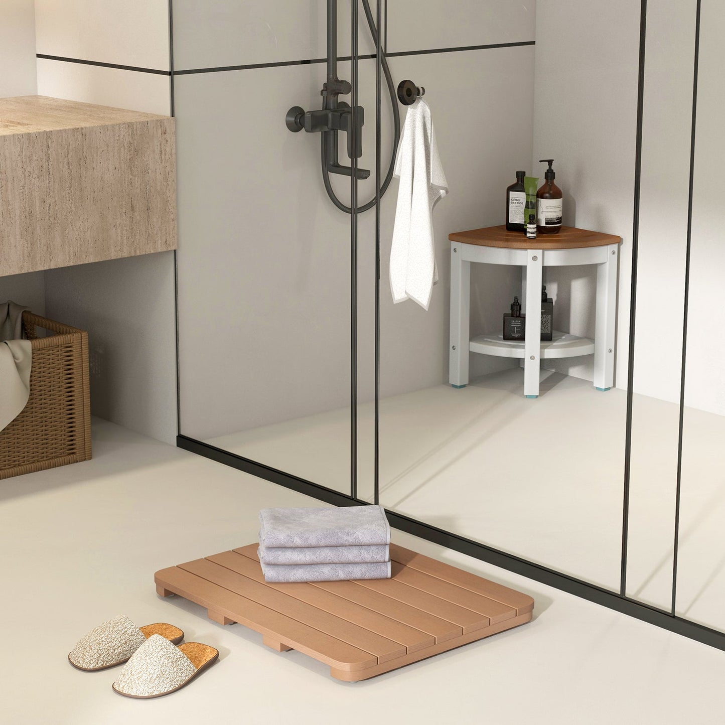 Bath Spa Shower Mat with Non-Slip Pads