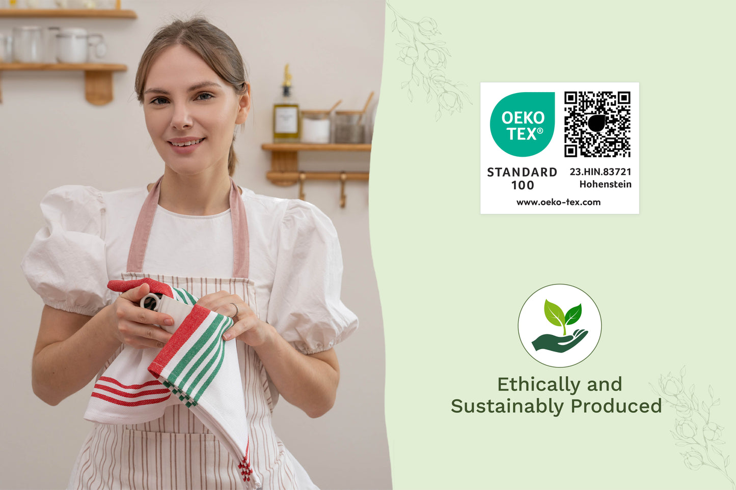 Cotton Striped Kitchen Towels