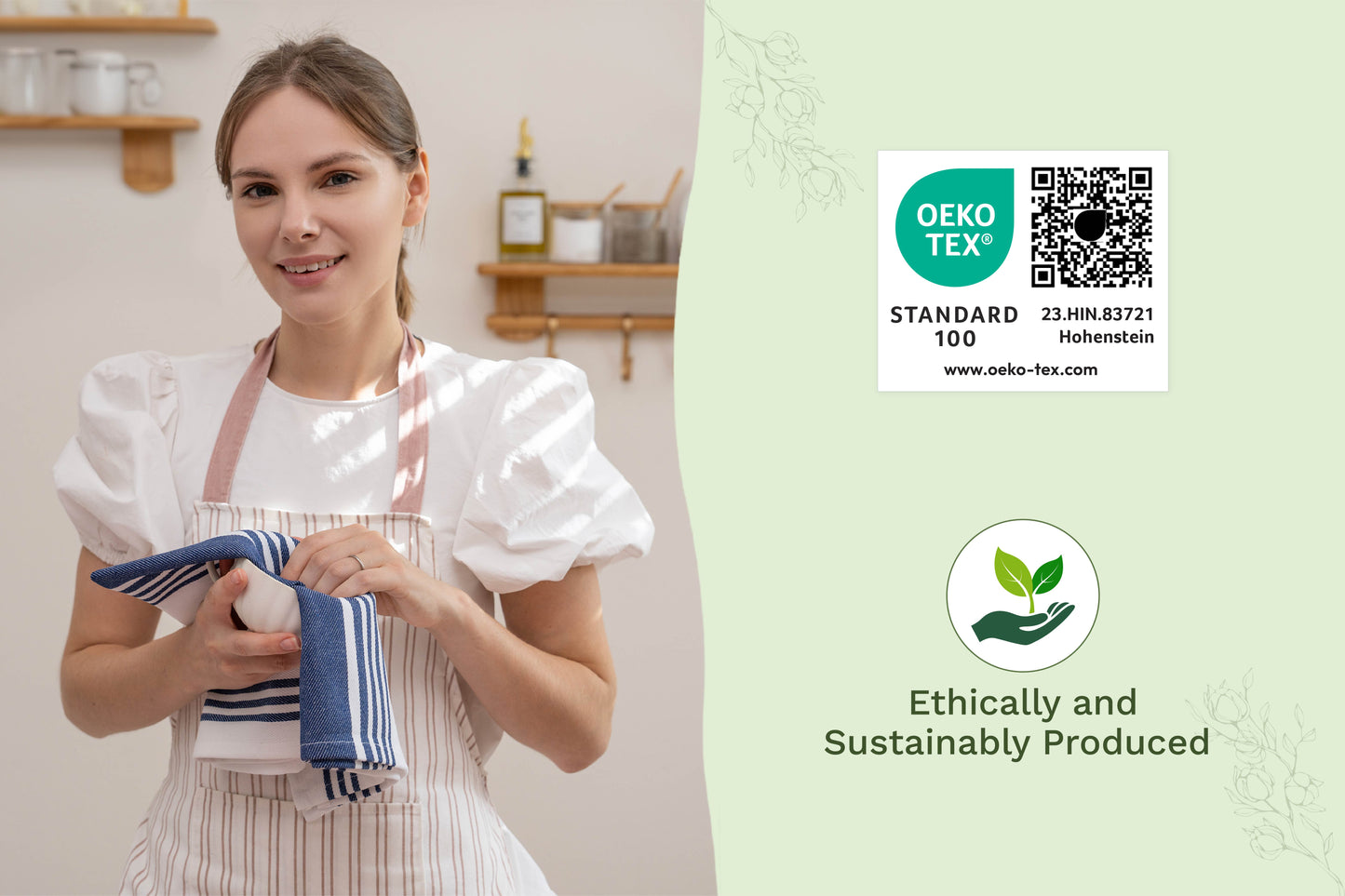 Cotton Striped Kitchen Towels