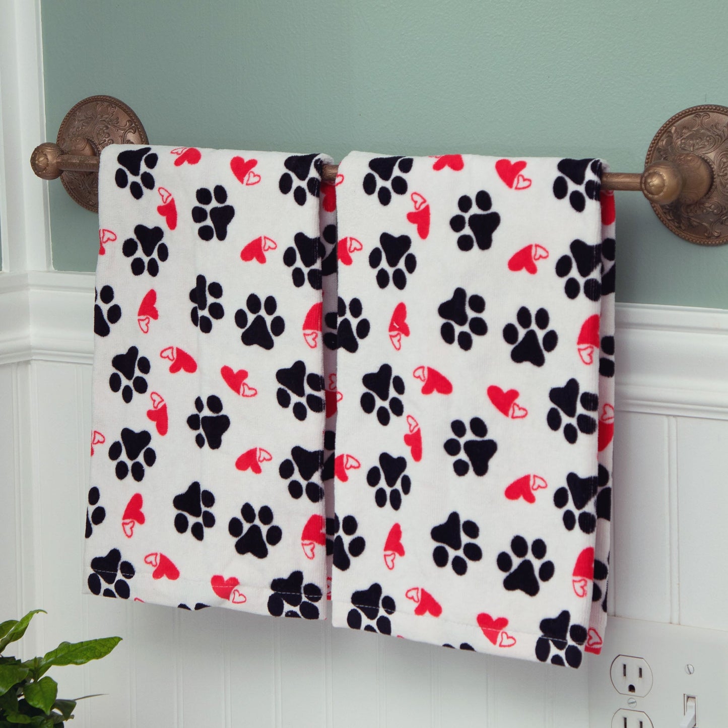 Paw Print Hand Towels - Set of 2