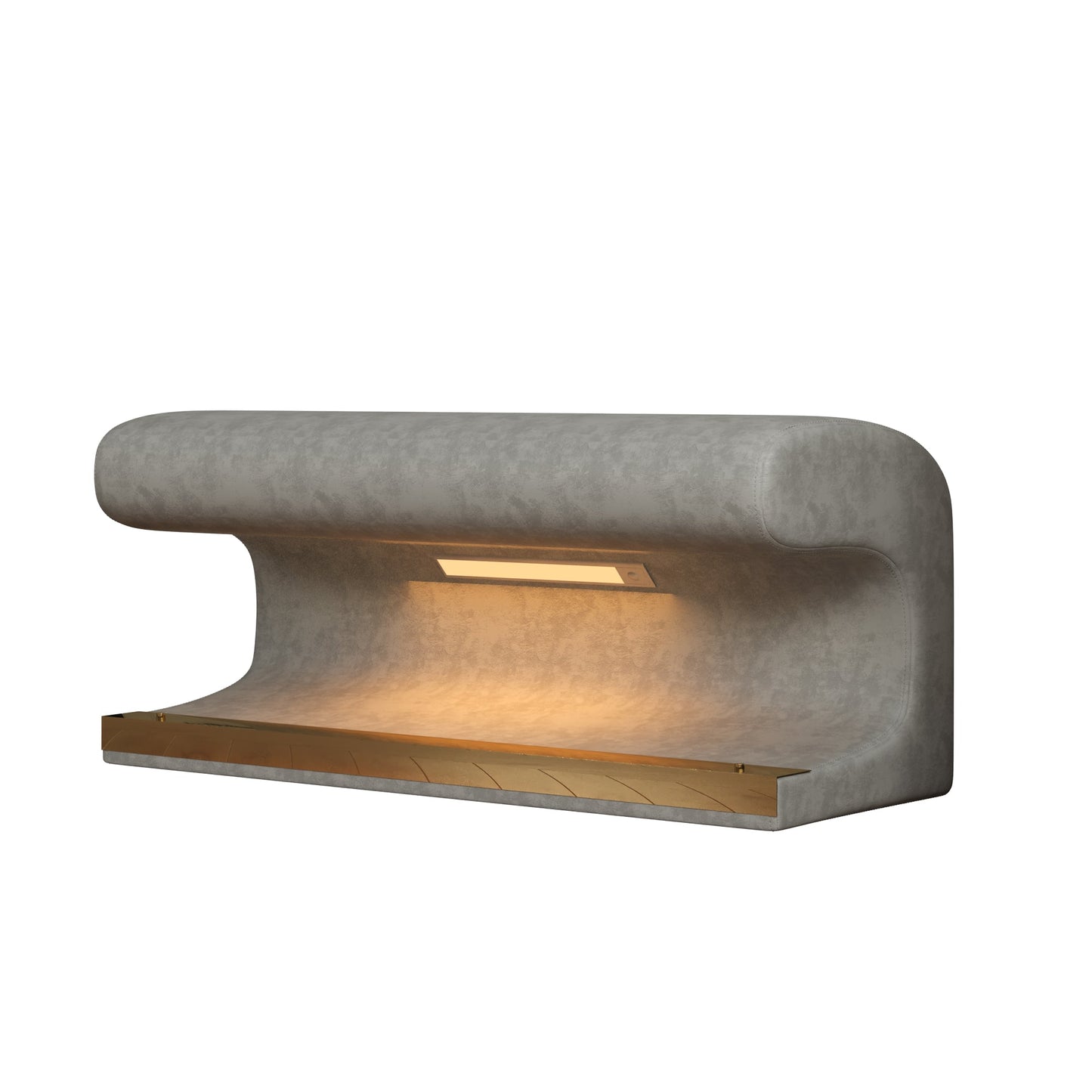 Leather  Upholstered Bench with LED Sensor Light