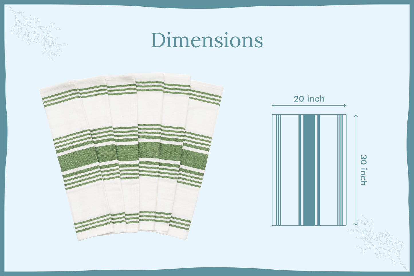 Cotton Striped Kitchen Towels