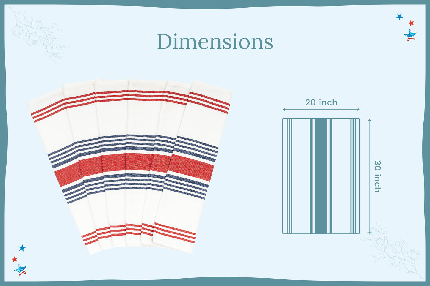 Cotton Striped Kitchen Towels