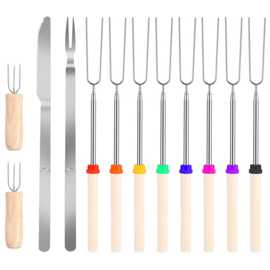Stainless Steel Roasting Sticks Set -12 Piece