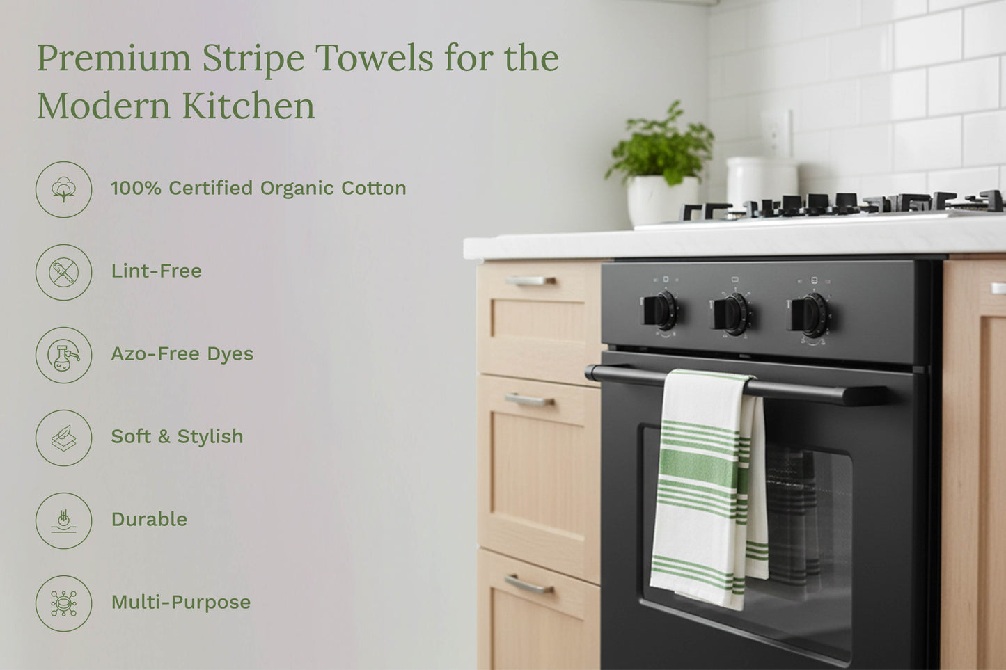 Cotton Striped Kitchen Towels