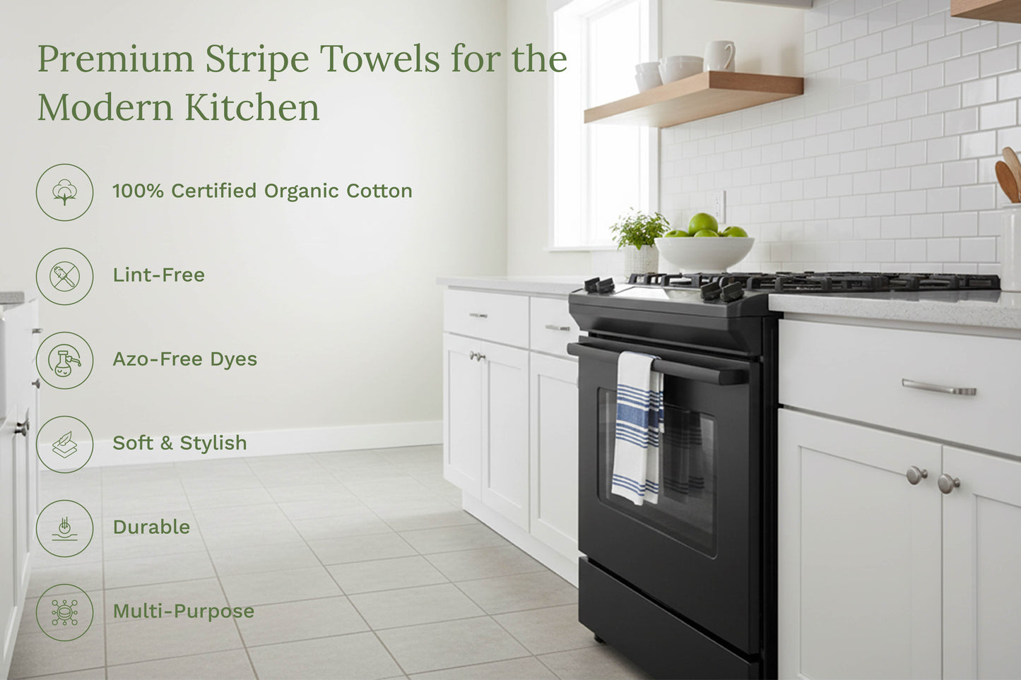 Cotton Striped Kitchen Towels