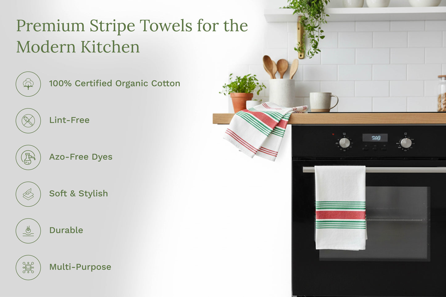 Cotton Striped Kitchen Towels