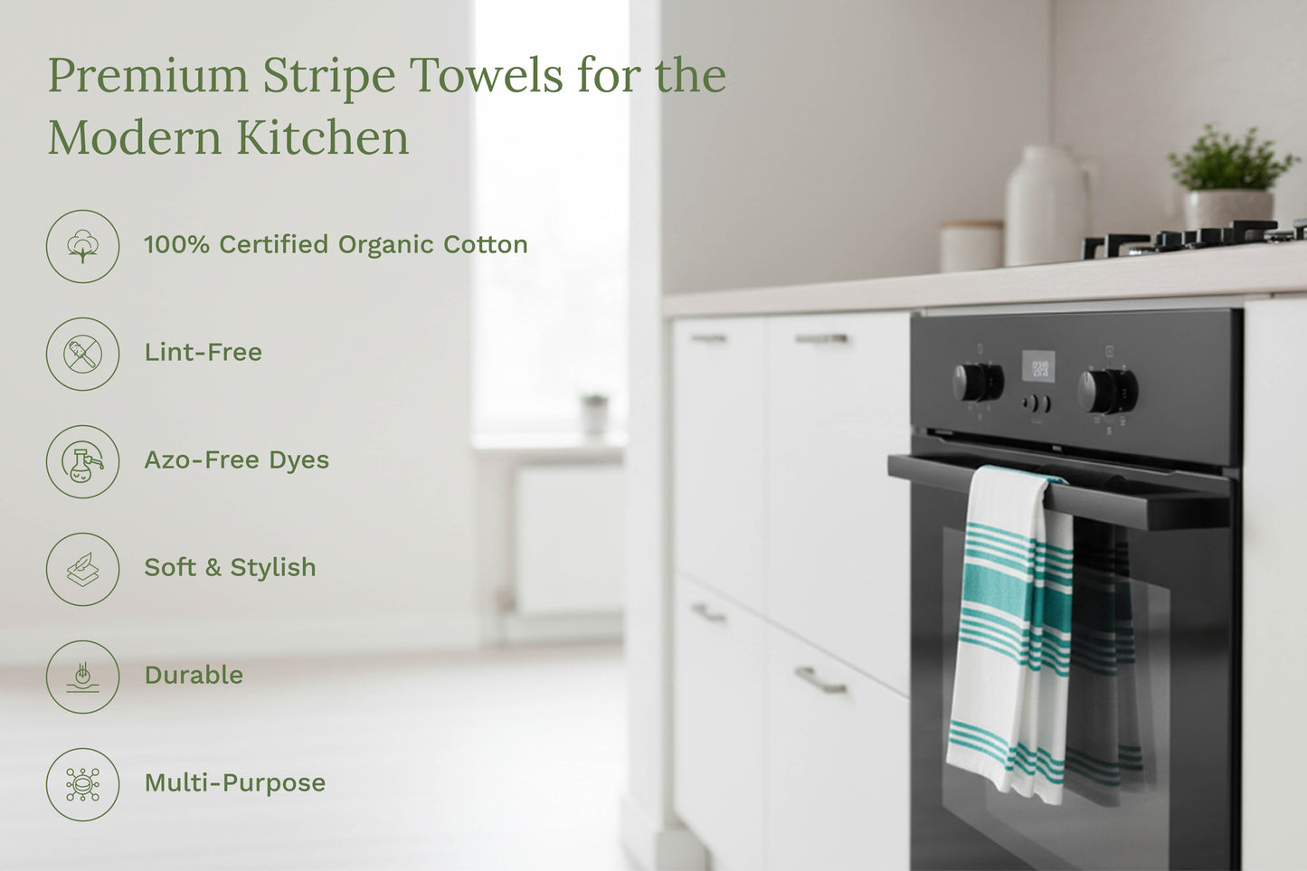 Cotton Striped Kitchen Towels