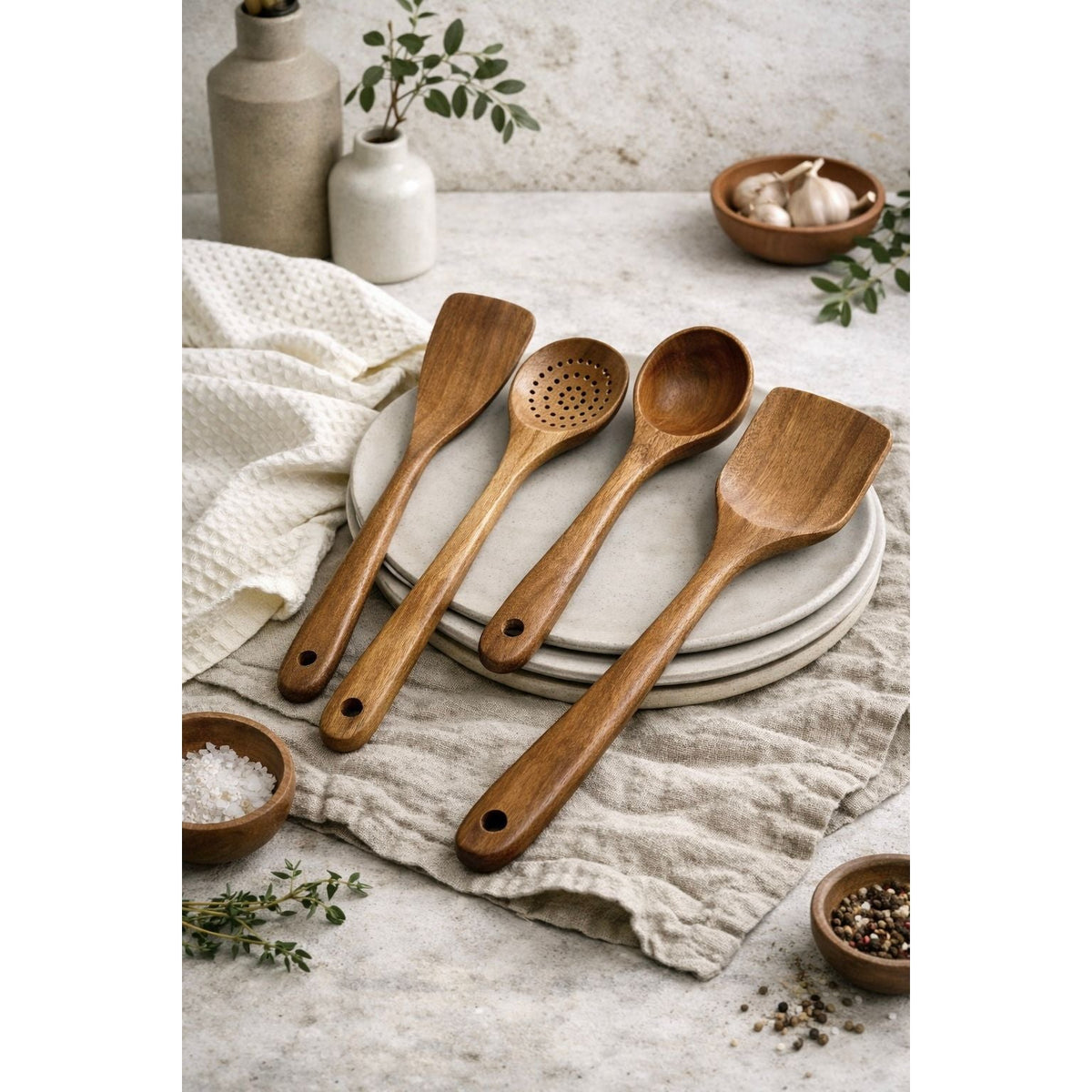 Teak Wood Kitchen Utensil Set-4 Pieces