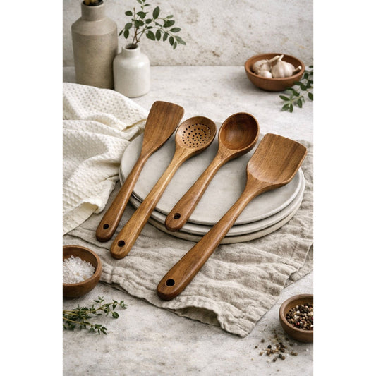 Teak Wood Kitchen Utensil Set-4 Pieces