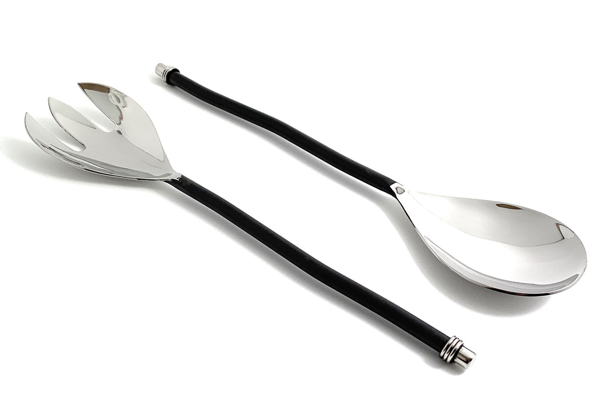 Salad Serving Utensils with Silver Finish
