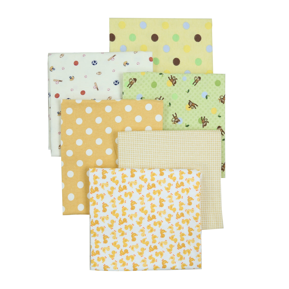 6 Pack Unisex Receiving Blankets
