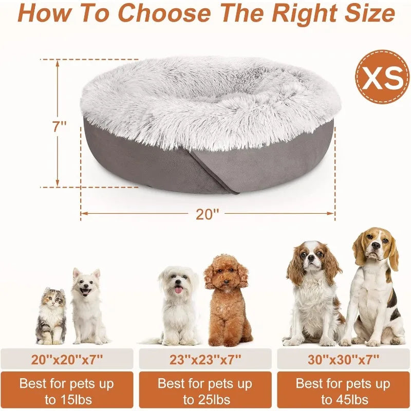 Plush Calming Suede Dog Bed