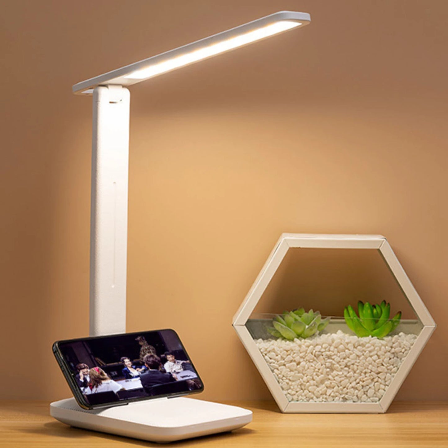 White Sleek Design Adjustable LED Desk Lamp