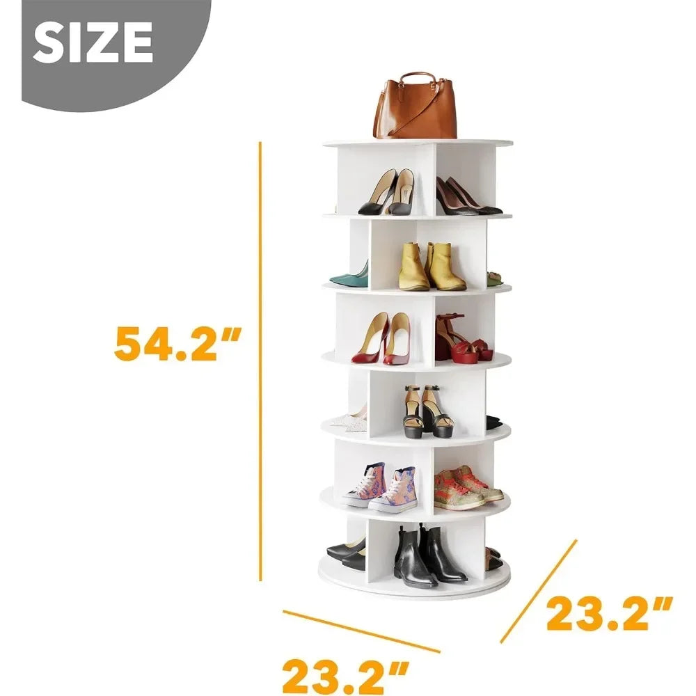 6-Tier Rotating Shoe Tower