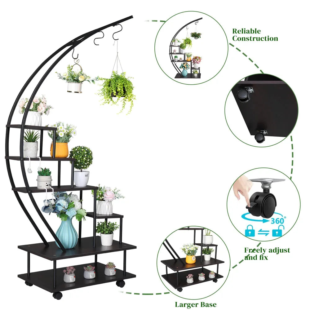 Black Contemporary Indoor Plant Stand