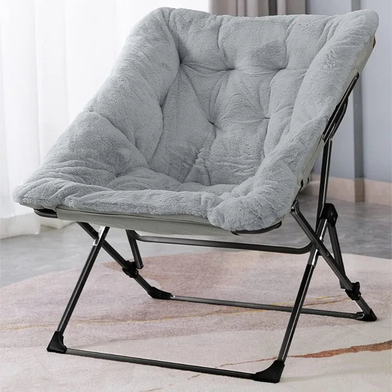 Folding Faux Fur Lounge Chair