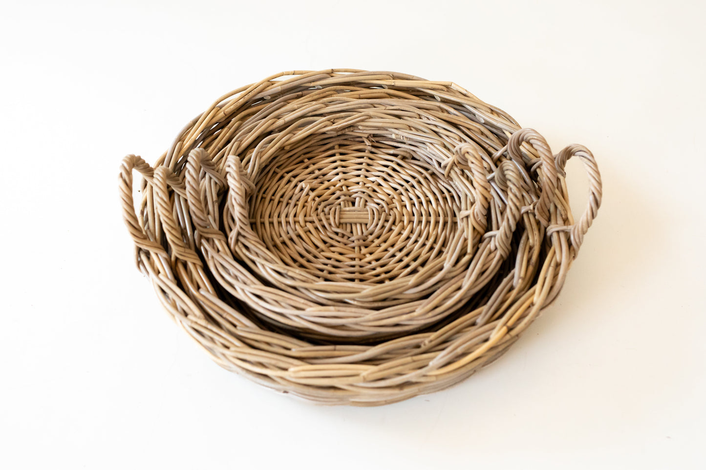 Handcrafted Round Rattan Tray