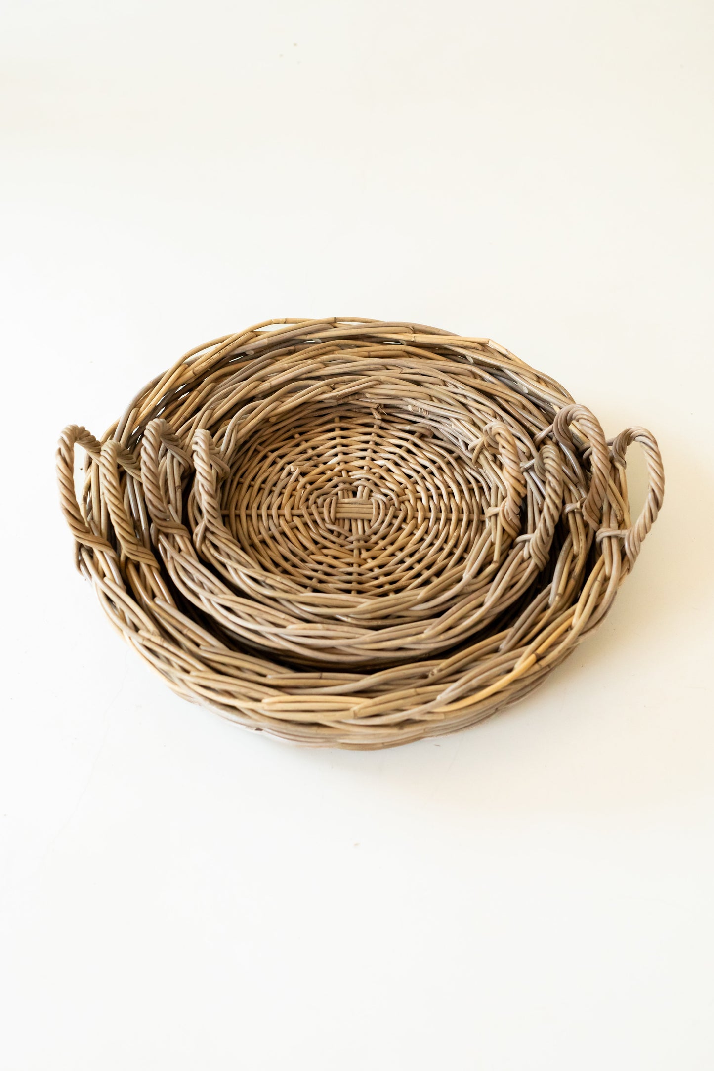 Handcrafted Round Rattan Tray