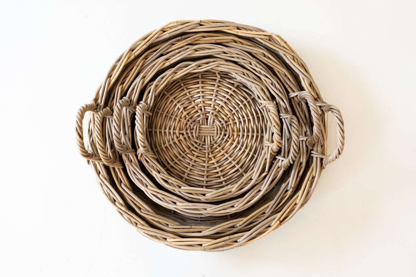 Handcrafted Round Rattan Tray