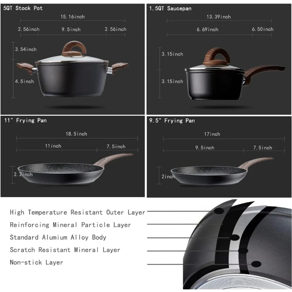 6 Piece Ceramic Non-Stick Cookware