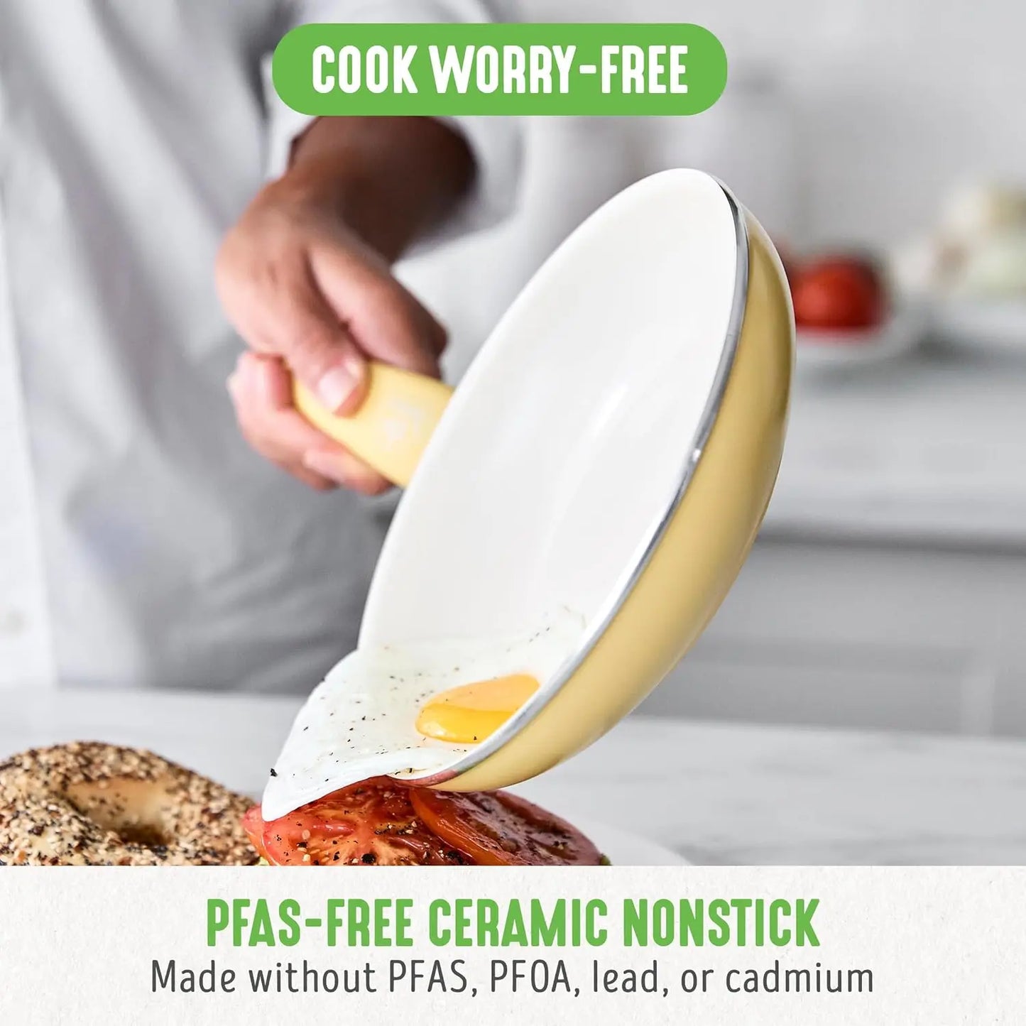 18 Piece Eco-Friendly Ceramic Non-Stick Cookware