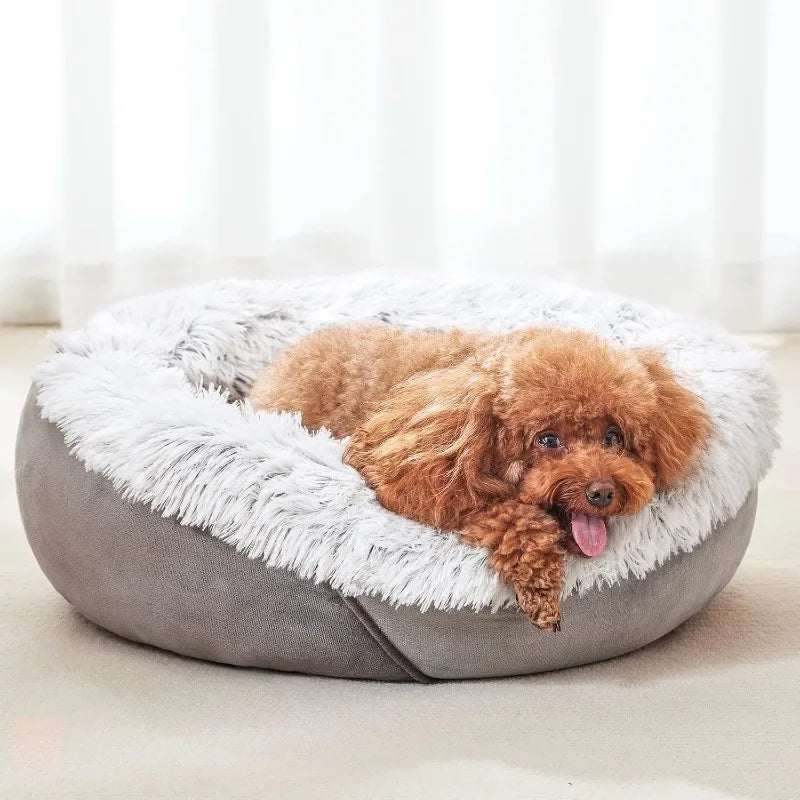 Plush Calming Suede Dog Bed