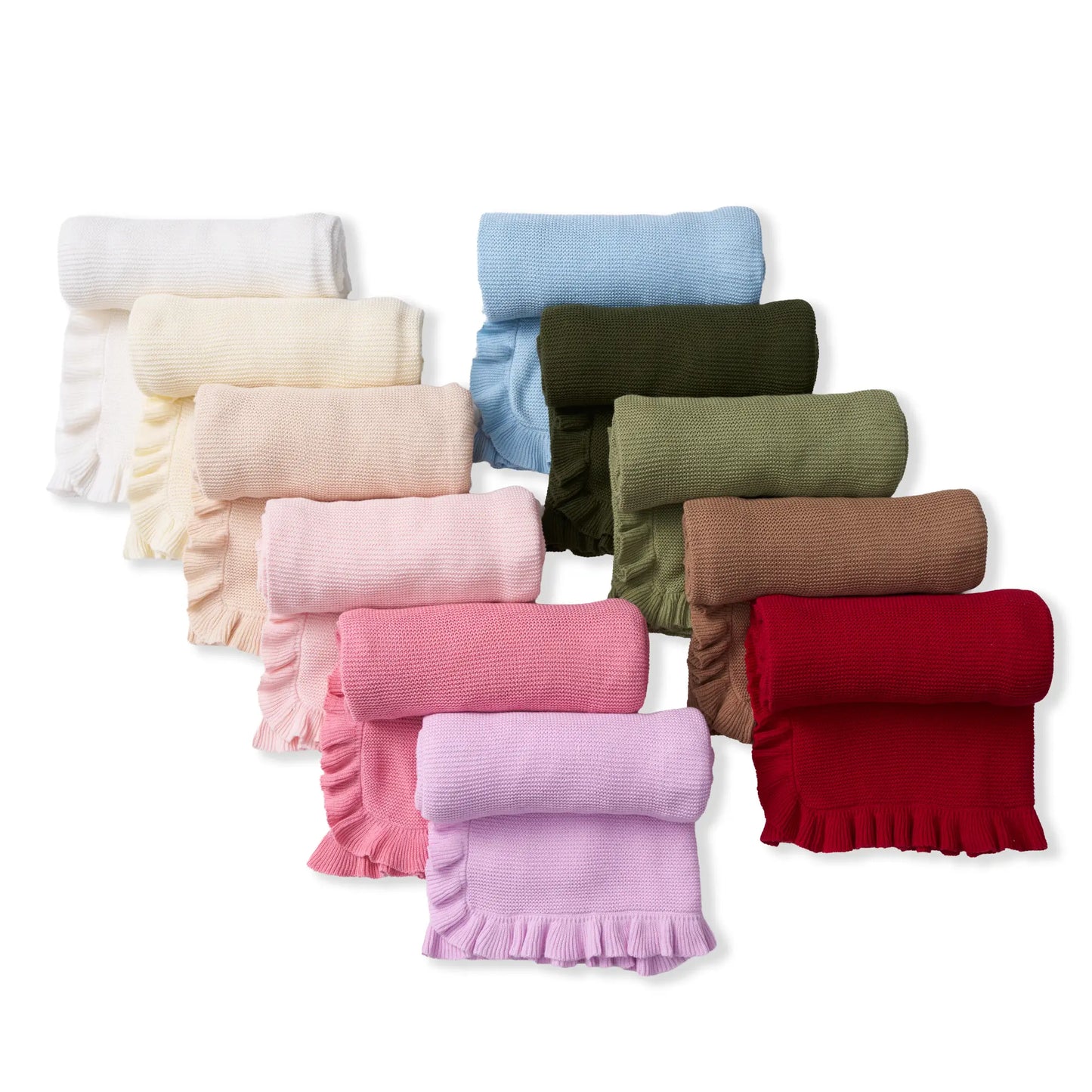 Ruffled Edge Knit Baby Blanket