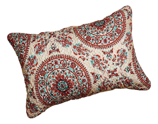 Paisley Taupe Quilted Pillow Sham