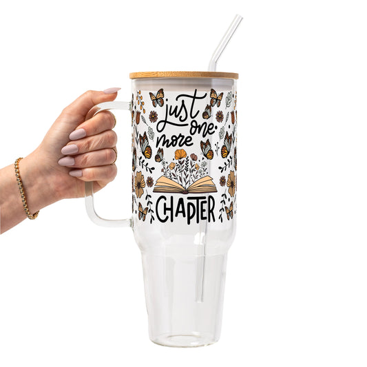 "Just One More Chapter" Glass Tumbler