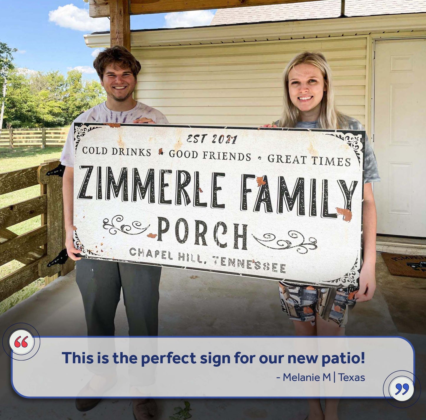 Rustic Style Family Patio Sign-Canvas