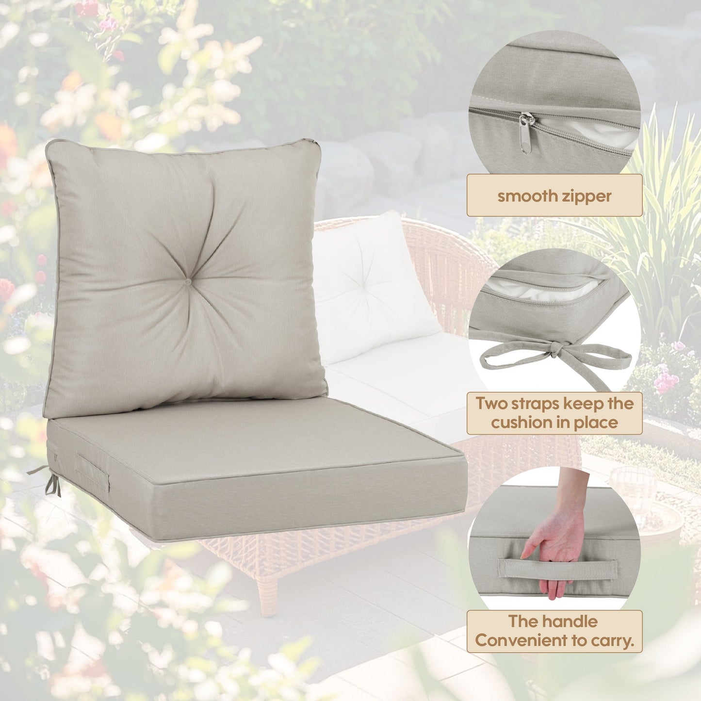Waterproof Outdoor Deep Seat Cushions