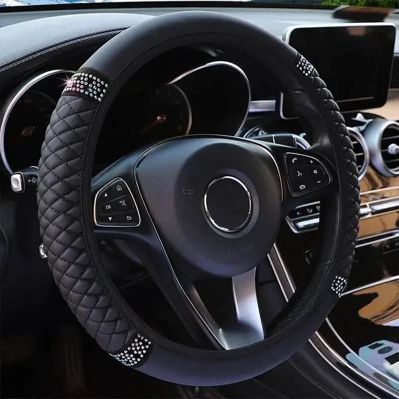Bling Soft Leather Car Steering Wheel Cover