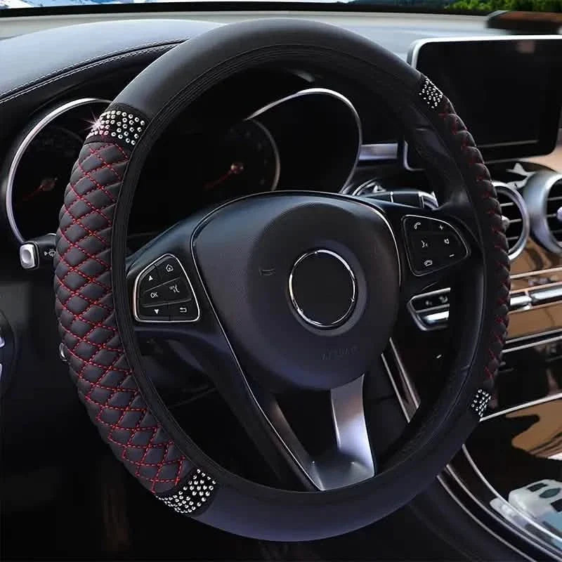 Bling Soft Leather Car Steering Wheel Cover