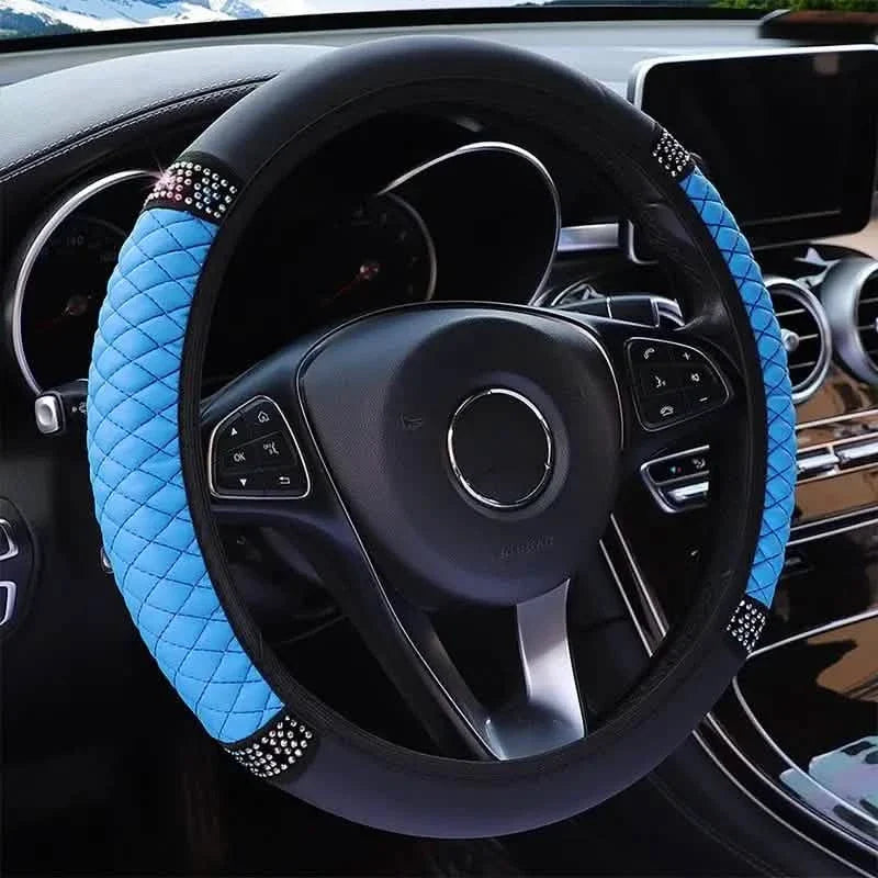 Bling Soft Leather Car Steering Wheel Cover