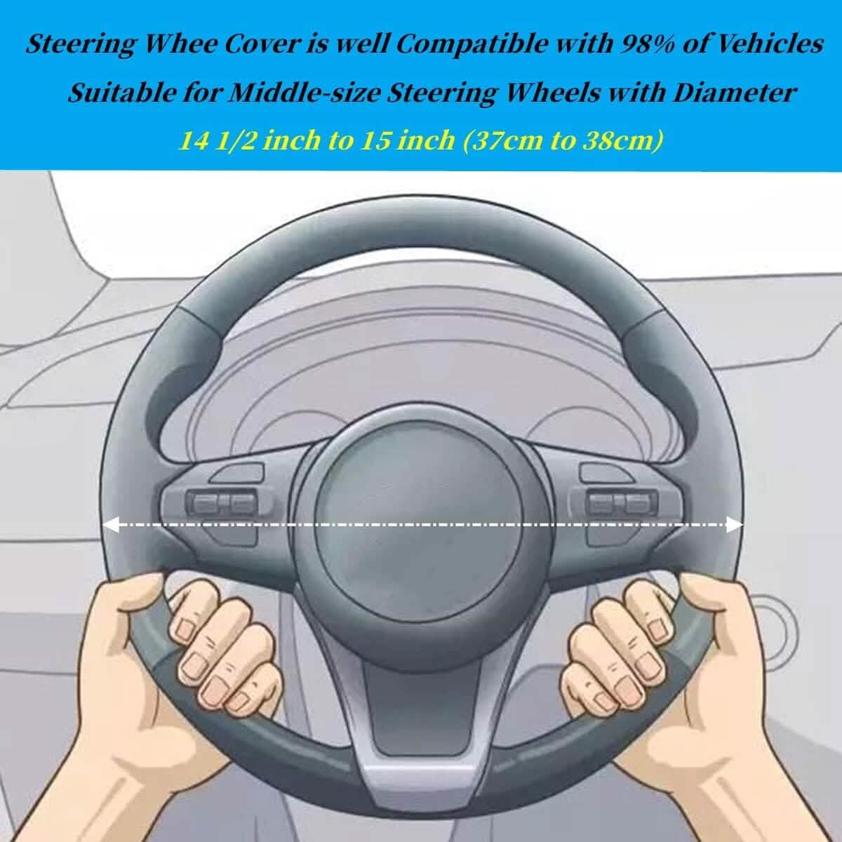 Bling Soft Leather Car Steering Wheel Cover