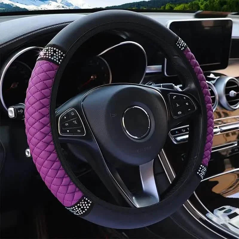 Bling Soft Leather Car Steering Wheel Cover