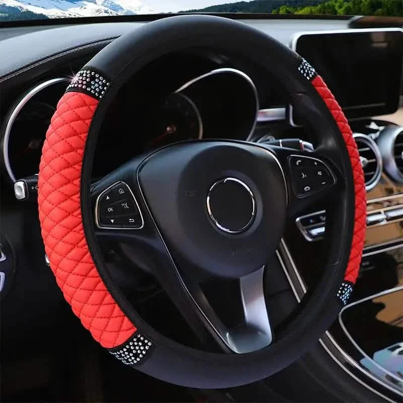 Bling Soft Leather Car Steering Wheel Cover