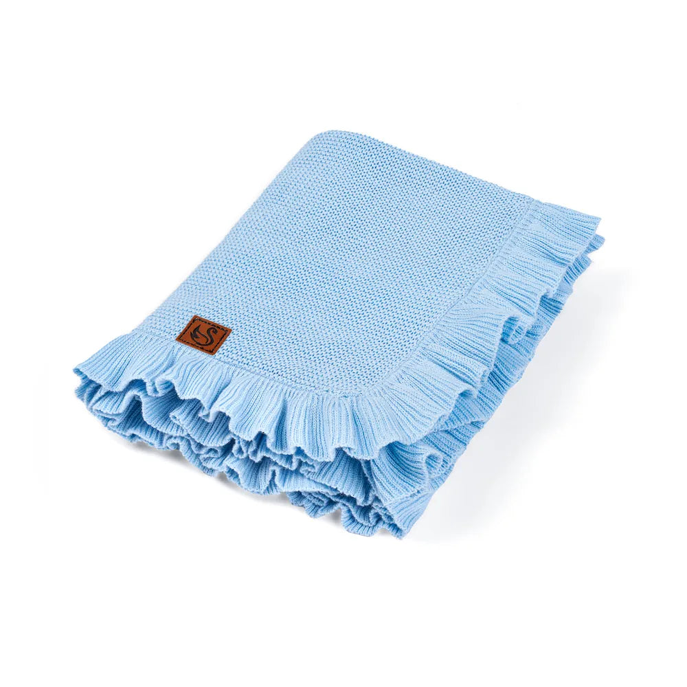 Ruffled Edge Knit Baby Blanket
