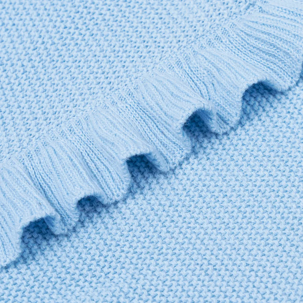Ruffled Edge Knit Baby Blanket