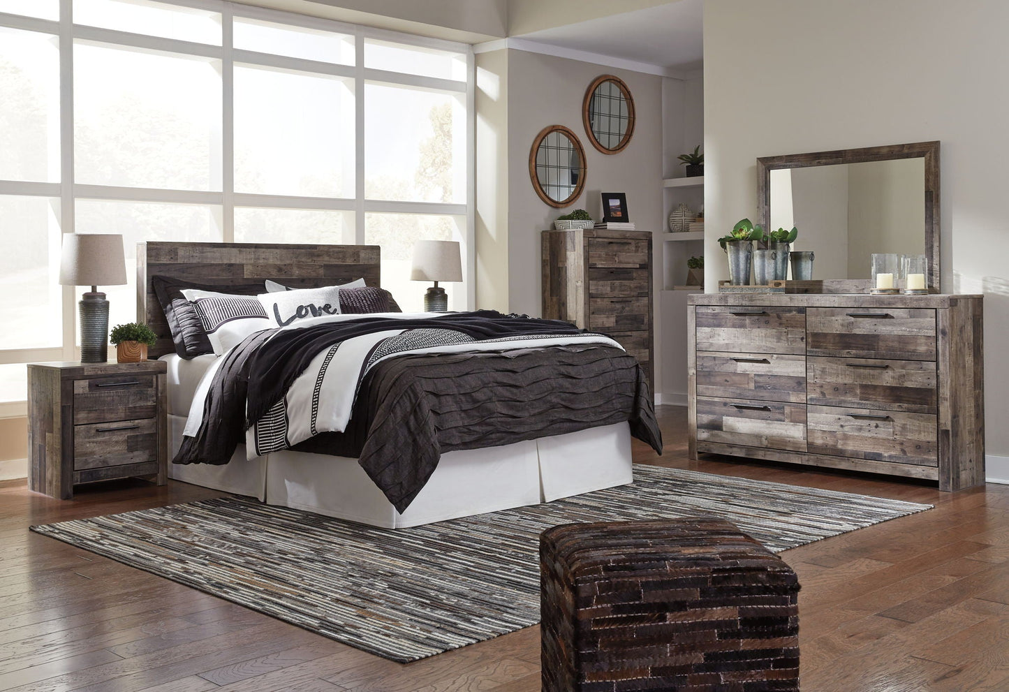Two- Drawer Night Stand - Multi Gray