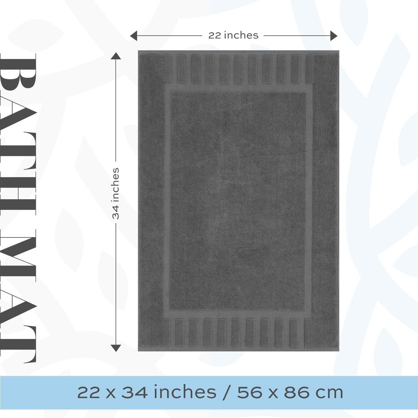 Luxury Bath Mat Floor Towel-Set Grey