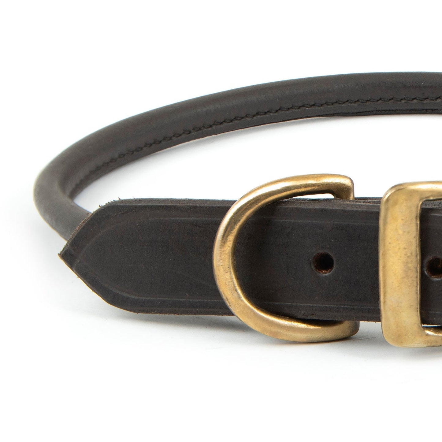 Leather Dog Collar with Brass Hardware