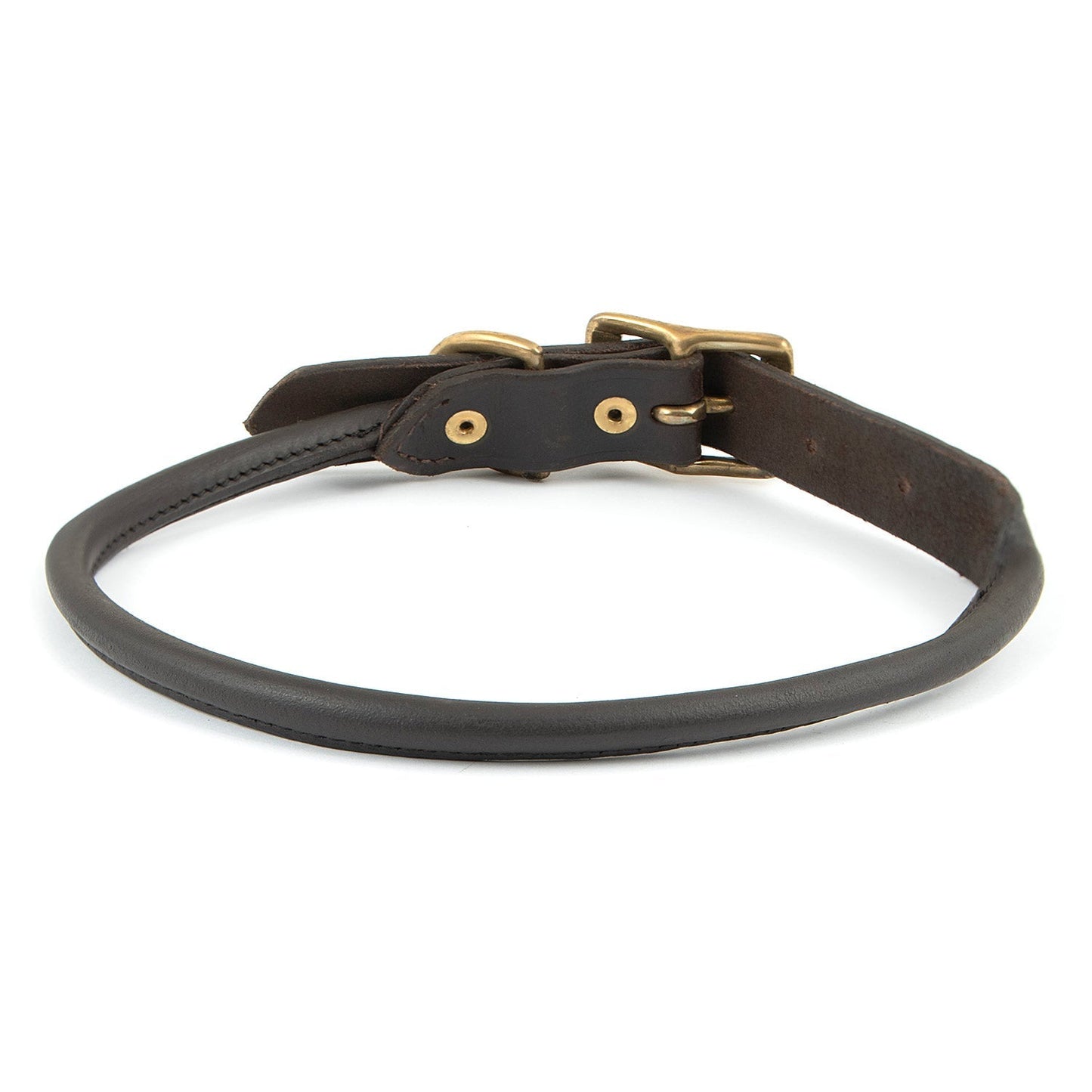 Leather Dog Collar with Brass Hardware