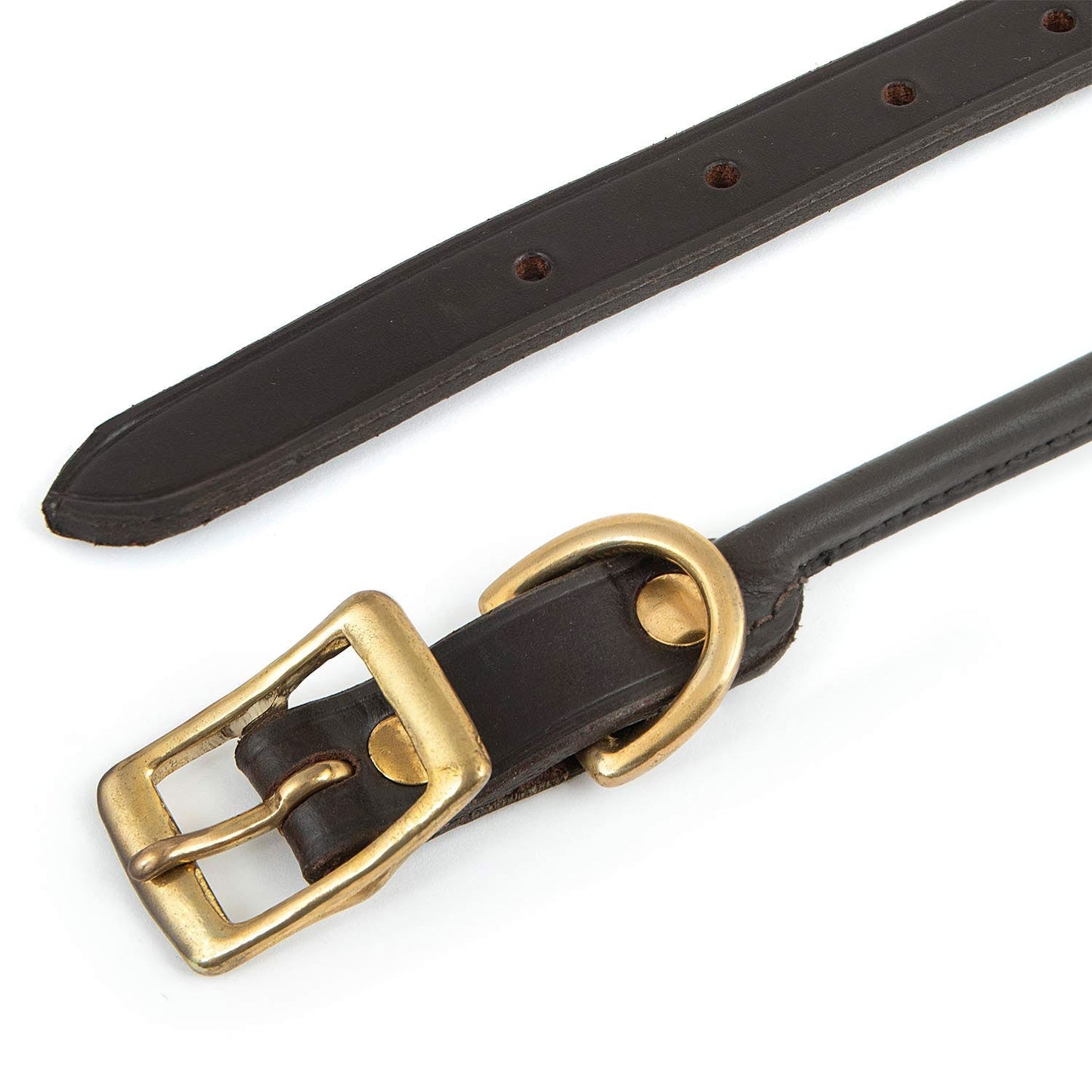 Leather Dog Collar with Brass Hardware