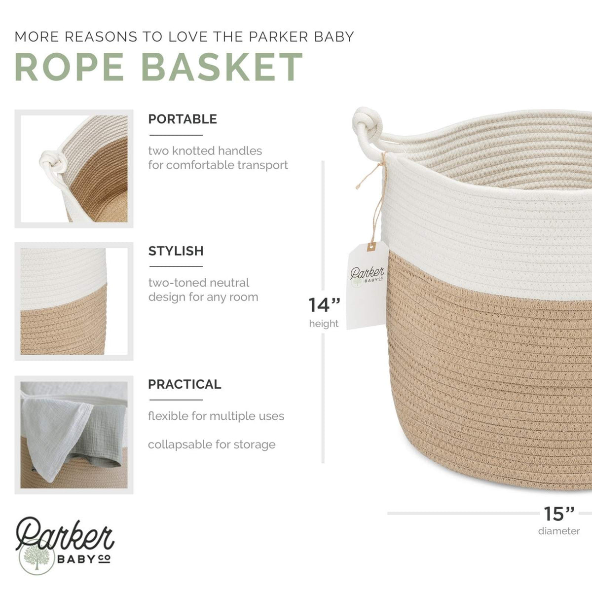 Soft Woven Rope Storage Basket