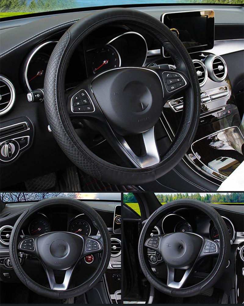 Sweatproof Leather Steering Wheel Cover