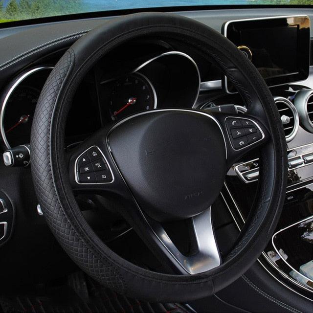 Sweatproof Leather Steering Wheel Cover