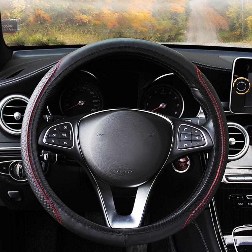 Sweatproof Leather Steering Wheel Cover